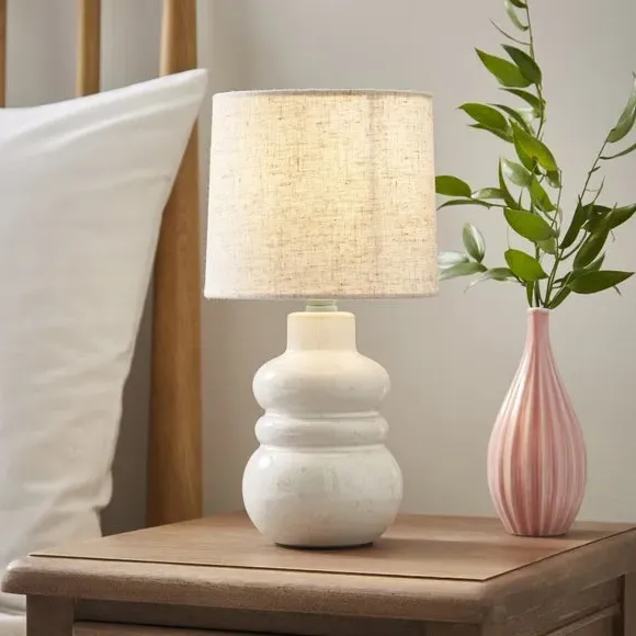 Table Lamp with Reactive Glaze - Natural, Ceramic image