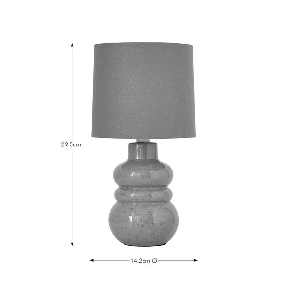 Table Lamp with Reactive Glaze - Olive, Ceramic