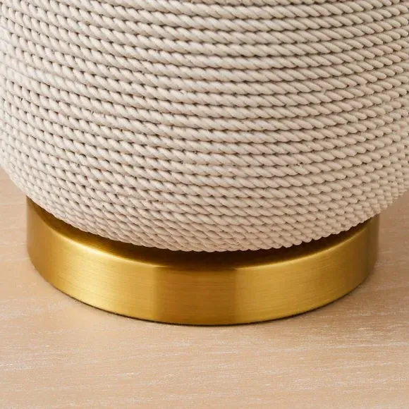 Table Lamp with Rope Base - Ivory, Linen