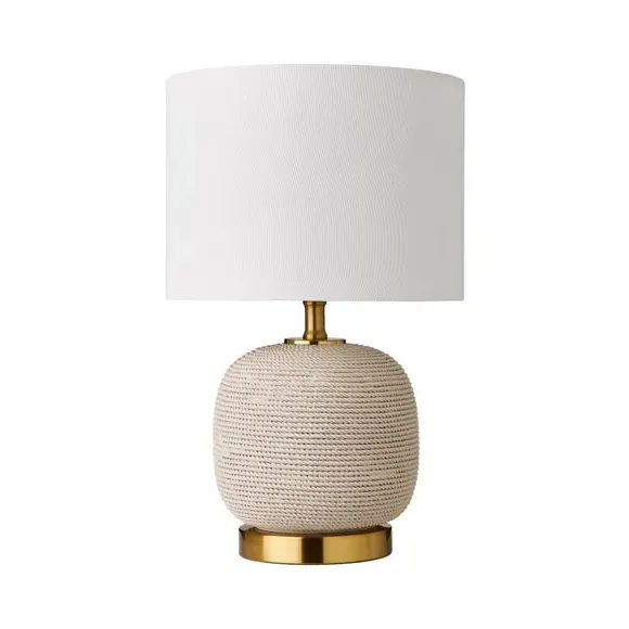 Table Lamp with Rope Base - Ivory, Linen