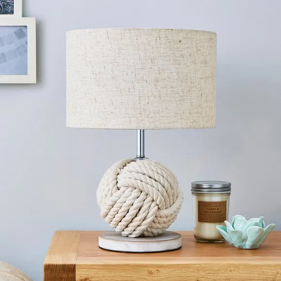 Table Lamp with Rope Base - Natural, Fabric