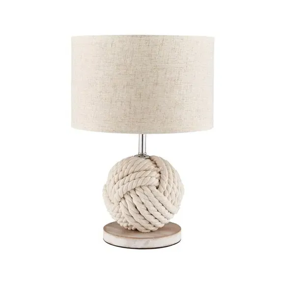 Table Lamp with Rope Base - Natural, Fabric
