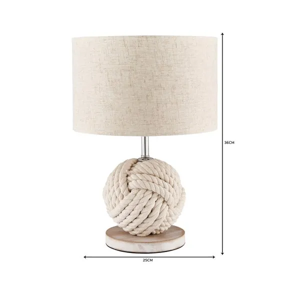Table Lamp with Rope Base - Natural, Fabric