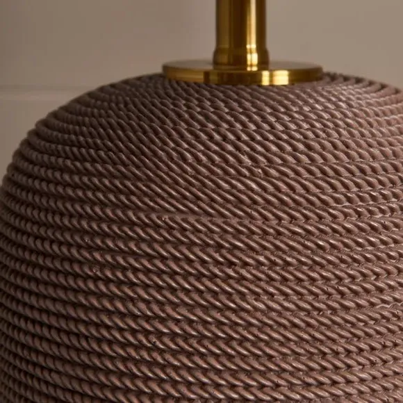 Table Lamp with Rope-Effect Base - Mocha