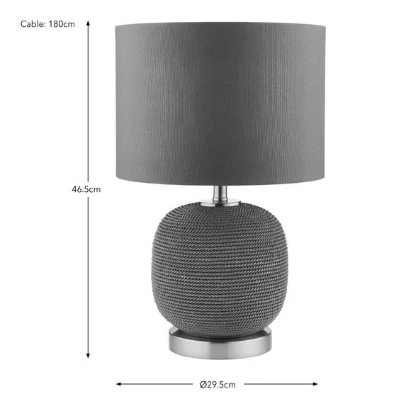 Table Lamp with Rope-Effect Base - Mocha