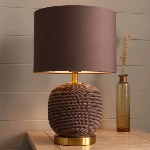 Table Lamp with Rope-Effect Base - Mocha image