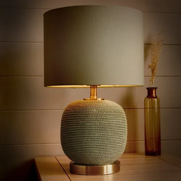 Table Lamp with Rope-Effect Base - Pistachio