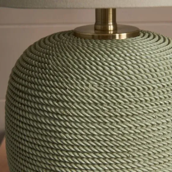 Table Lamp with Rope-Effect Base - Pistachio