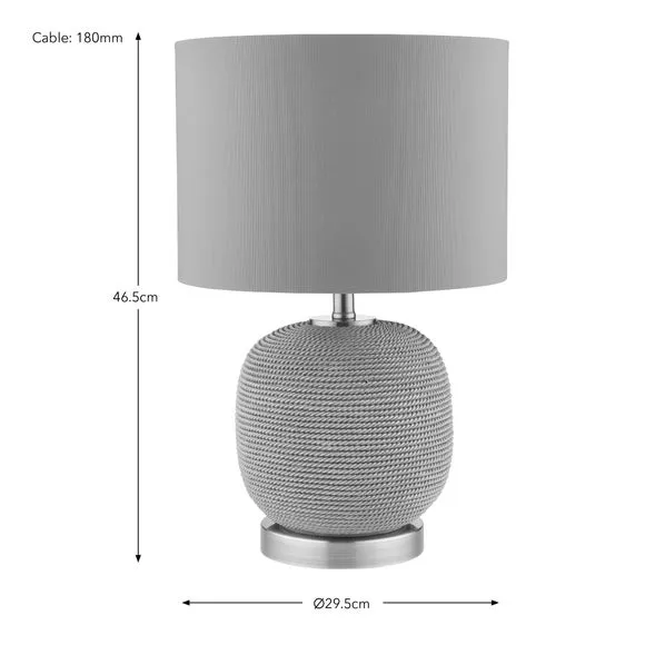 Table Lamp with Rope-Effect Base - Pistachio