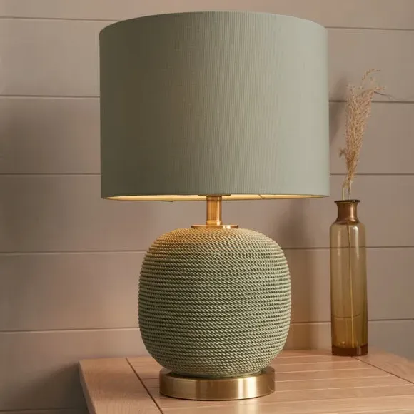 Table Lamp with Rope-Effect Base - Pistachio