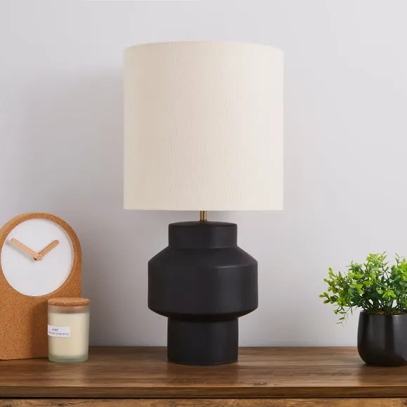 Table Lamp with Shade - Black, Ceramic