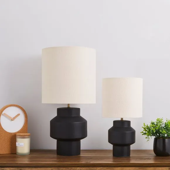Table Lamp with Shade - Black, Ceramic