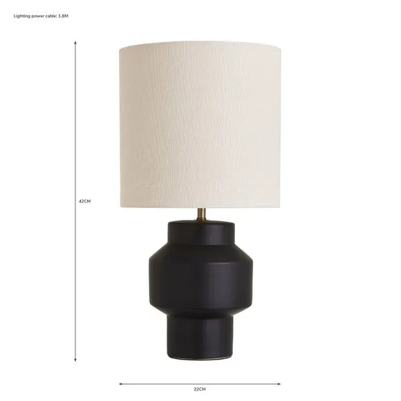 Table Lamp with Shade - Black, Ceramic