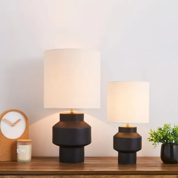 Table Lamp with Shade - Black, Ceramic