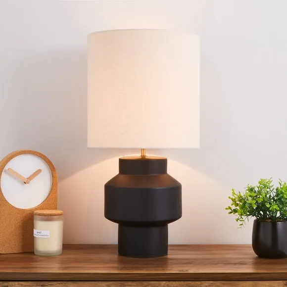 Table Lamp with Shade - Black, Ceramic