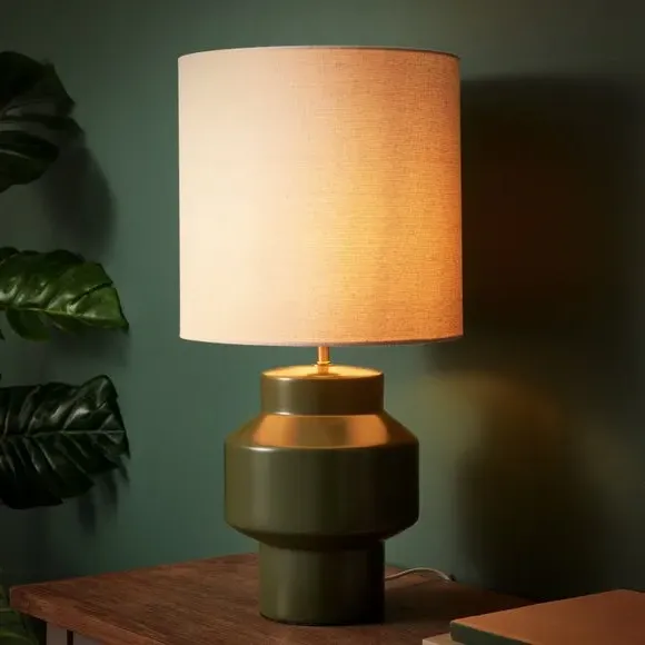Table Lamp with Shade - Olive, Ceramic