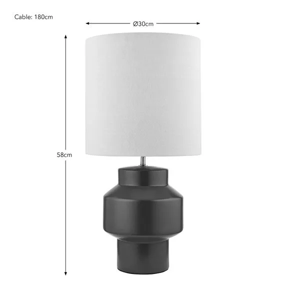 Table Lamp with Shade - Olive, Ceramic