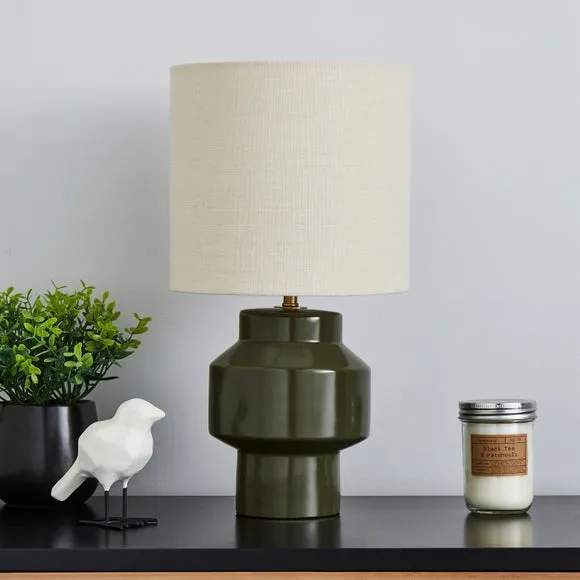 Table Lamp with Shade - Olive, Ceramic