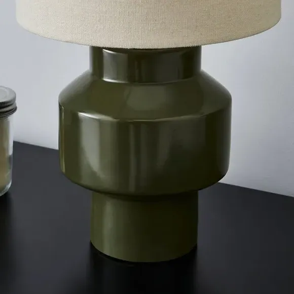 Table Lamp with Shade - Olive, Ceramic