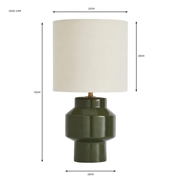 Table Lamp with Shade - Olive, Ceramic