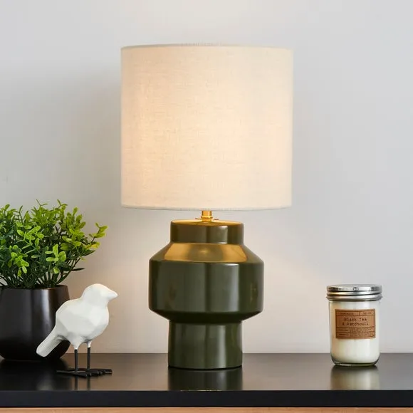 Table Lamp with Shade - Olive, Ceramic