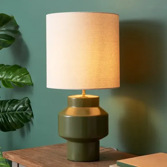 Table Lamp with Shade - Olive, Ceramic