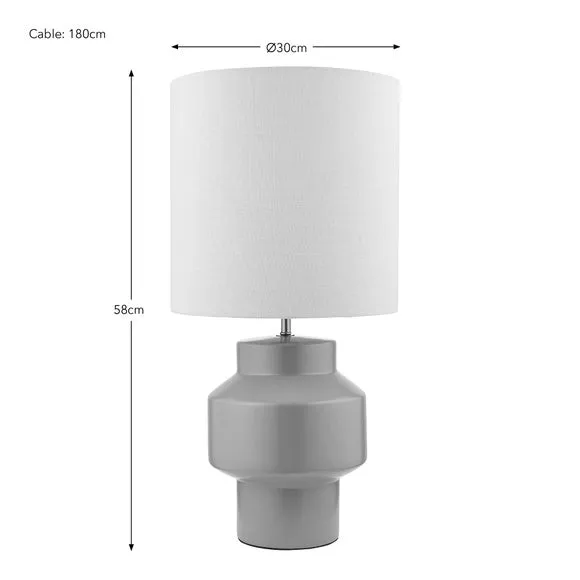 Table Lamp with Shade - Sand, Ceramic
