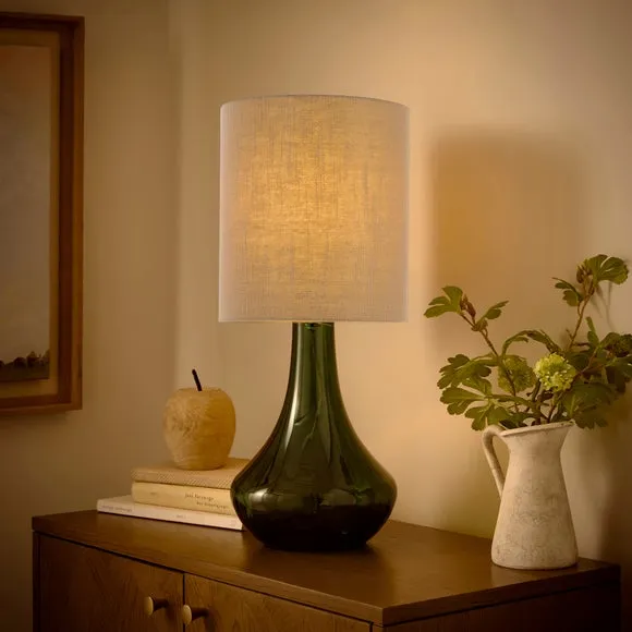Table Lamp with Textured Shade - Emerald, Glass