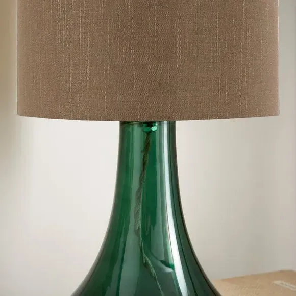 Table Lamp with Textured Shade - Emerald, Glass