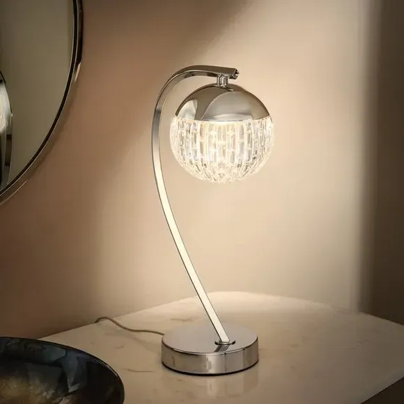 Table Lamp with Touch Control - Clear, Chrome