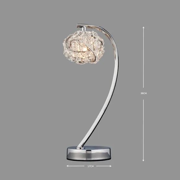 Table Lamp with Touch Switch - Silver, Glass