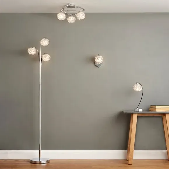 Table Lamp with Touch Switch - Silver, Glass