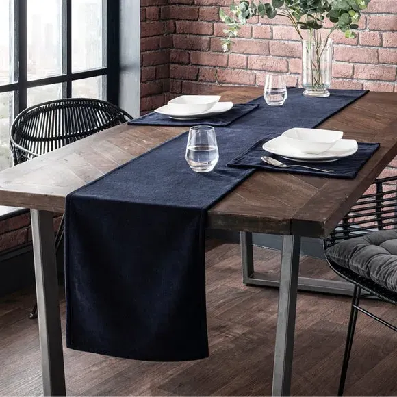 Table Runner - Ink, Cotton Velvet