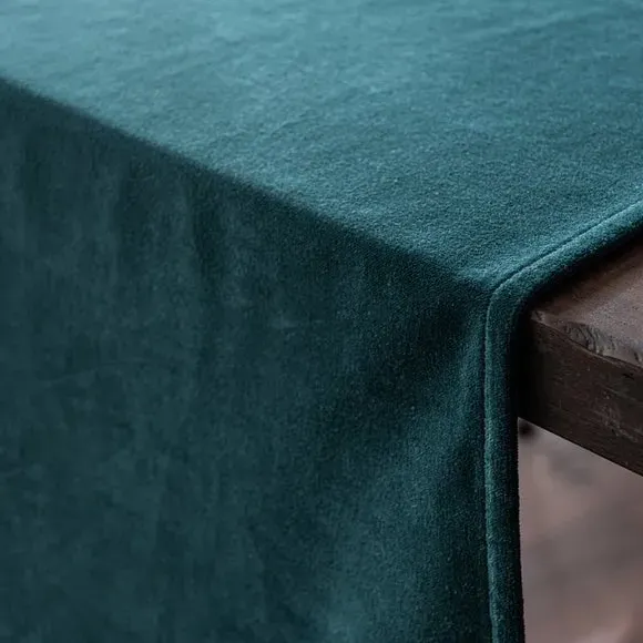 Table Runner - Teal, Cotton Velvet