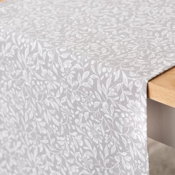 Table Runner Vintage Floral - Grey, Cotton