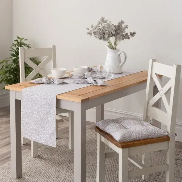 Table Runner Vintage Floral - Grey, Cotton