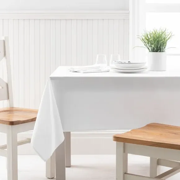 Tablecloth Quick Dry - White, Polycotton