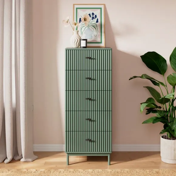 Tall 5 Drawer Chest - Lilypad, Painted Finish image