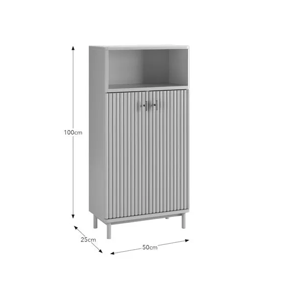 Tall Bathroom Cabinet with Soft Close - Blush, Wood