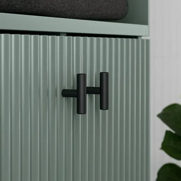 Tall Bathroom Cabinet with Soft Close - Green, Wood