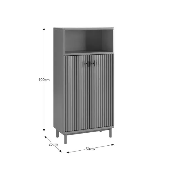 Tall Bathroom Cabinet with Soft Close - Green, Wood
