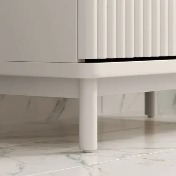 Tall Bathroom Cabinet with Soft Close - Stone, Wood