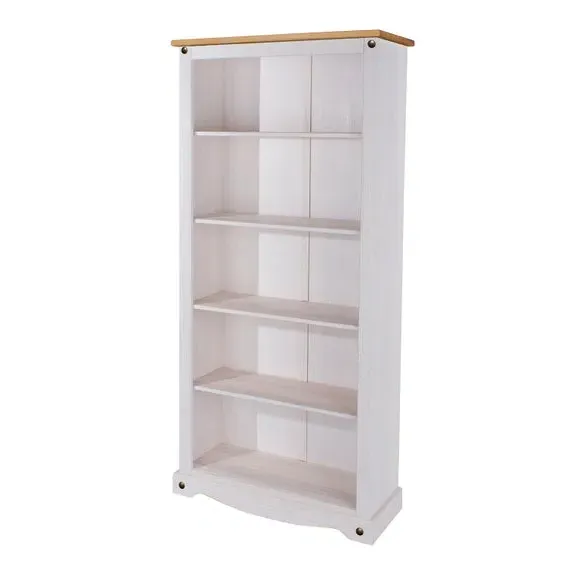 Tall Bookcase - White, Pine Wood image