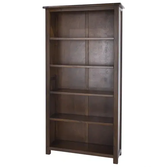 Tall Bookcase with 5 Shelves - Brown, Pine