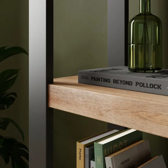 Tall Bookcase with Curved Design - Charcoal, Wood