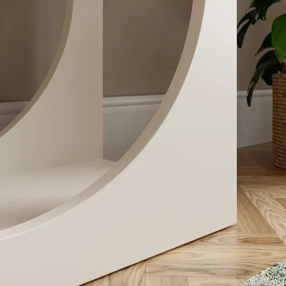 Tall Bookcase with Curved Design - Stone, Wood