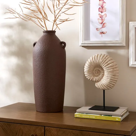 Tall Bottle Vase with Handles - Brown, Stoneware image