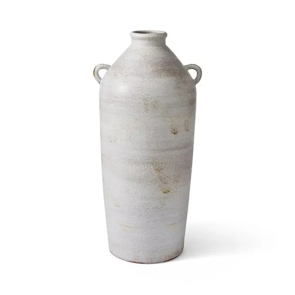 Tall Bottle Vase with Handles - Grey, Stoneware