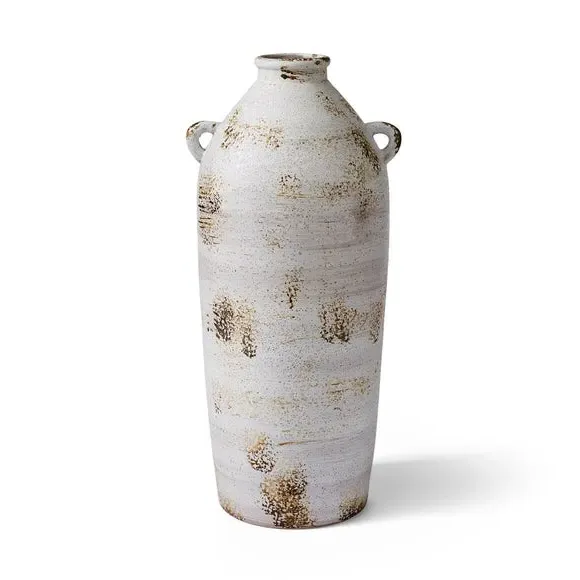 Tall Bottle Vase with Handles - Grey, Stoneware