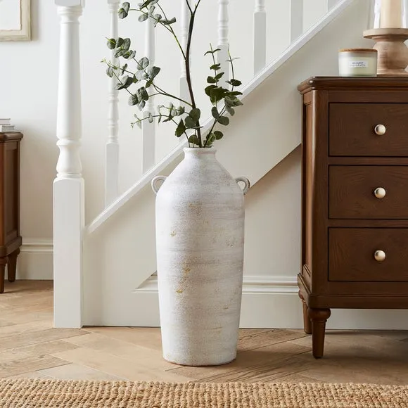 Tall Bottle Vase with Handles - Grey, Stoneware